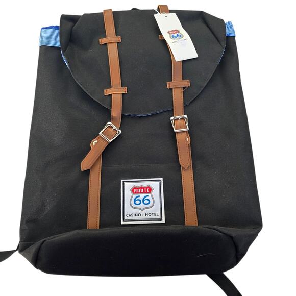 Route 66 Other - Route 66 Casino Hotel Backpack Black Travel Laptop School Bag NWT 18”